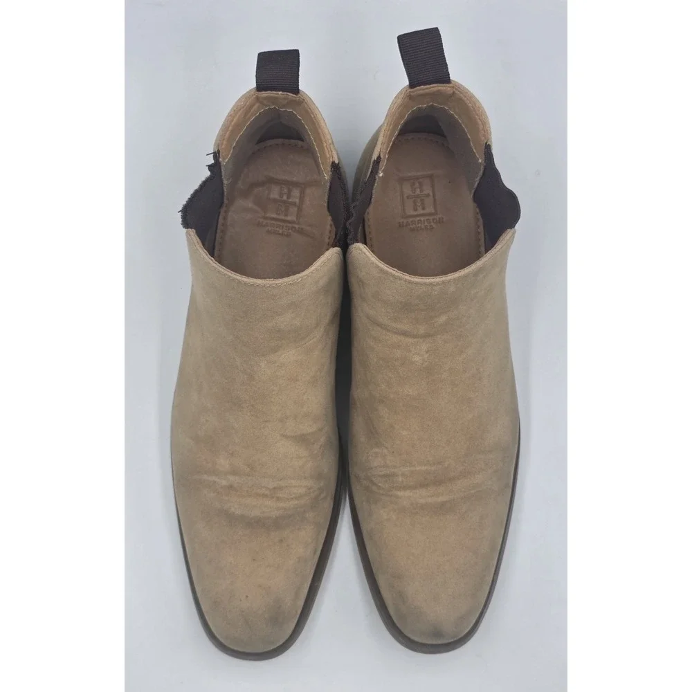Harrison Myles Beige Mens Classic Scott Chelsea Boots Shoes Size 11 B-1852 Suede